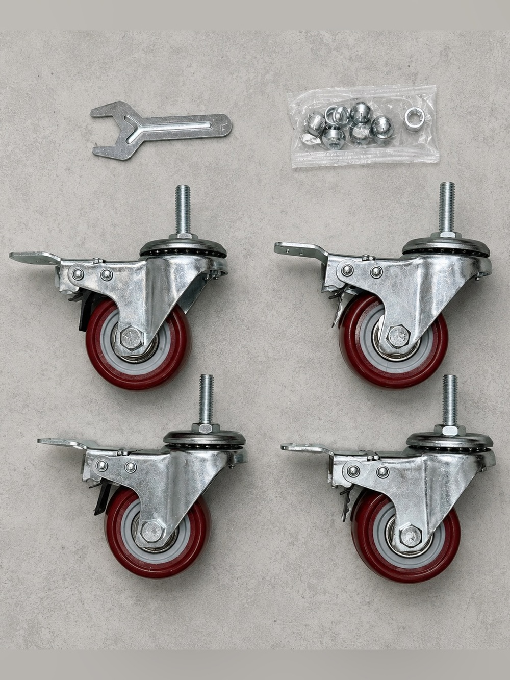 Finnhomy Set of 4 Swivel Caster Wheels 2” Heavy Duty Threaded Stem Casters